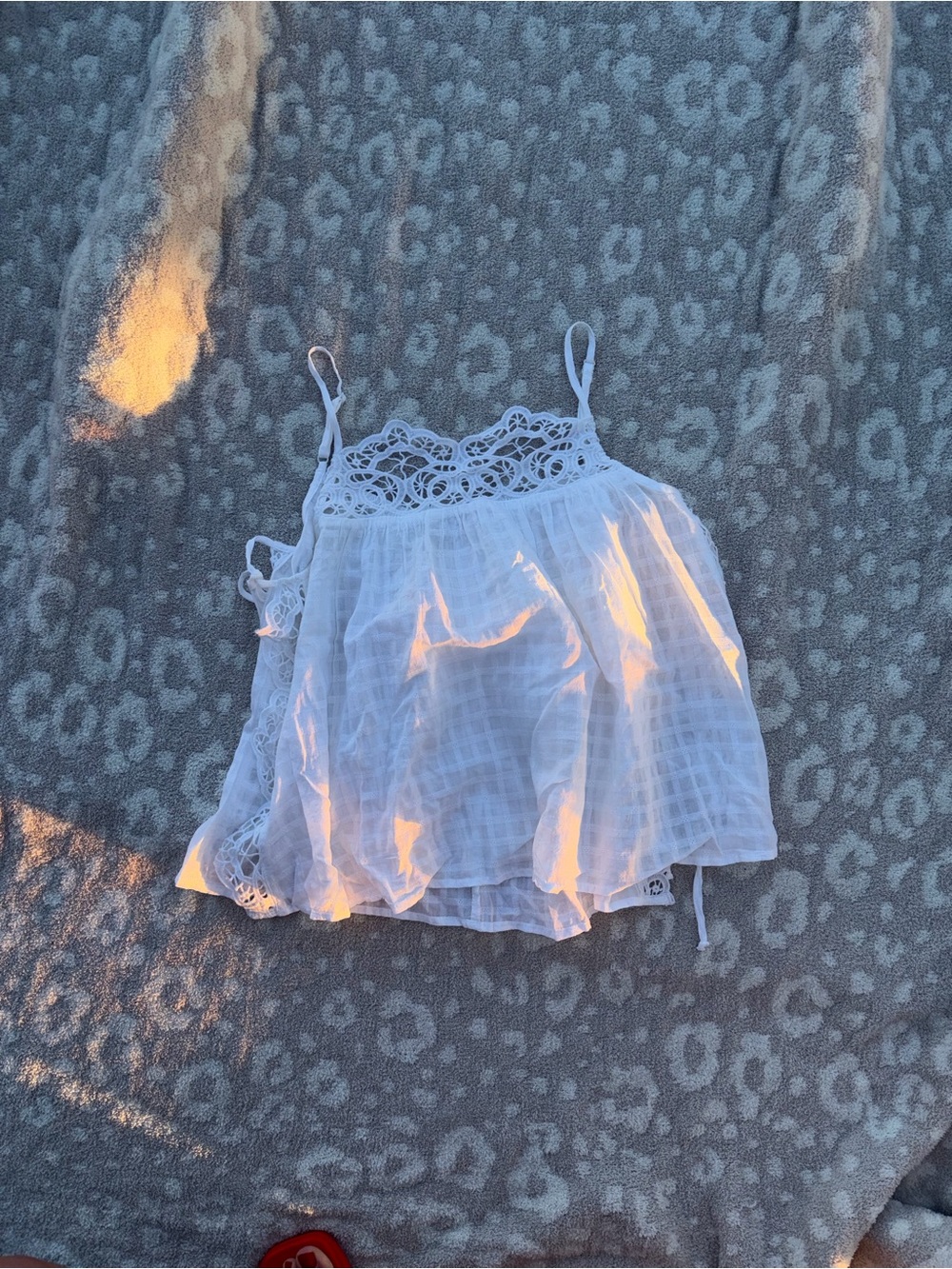 American Eagle Outfitters White Gauzy Drawstring Tank